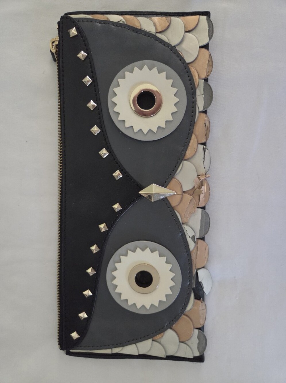 Kate Spade Owl Sequin & Stud Clutch